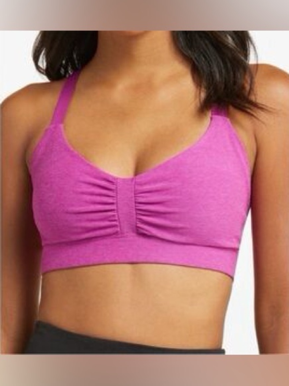 Beyond Yoga Magenta Spacedye On Center Sports Bra - Picture 2 of 7